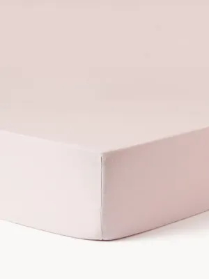 Westwing Collection Простыня Airy на резинке из льна для топпера, Ш 90 × Д 200 см, В 15 см, Светлый розовый