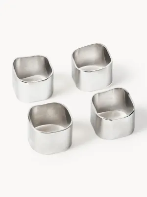 Кольцо для салфеток Westwing Collection Cuff, серебристое, набор 4 шт