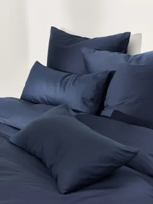 Westwing Collection Пододеяльник Comfort из хлопкового сатина, Ш 135 × Д 200 см, Тёмный синий