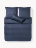 Westwing Collection Пододеяльник Comfort из хлопкового сатина, Ш 135 × Д 200 см, Тёмный синий — фото 2
