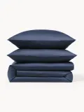 Westwing Collection Пододеяльник Comfort из хлопкового сатина, Ш 135 × Д 200 см, Тёмный синий — фото 4