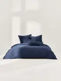 Westwing Collection Пододеяльник Comfort из хлопкового сатина, Ш 135 × Д 200 см, Тёмный синий — фото 7