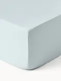 Westwing Collection Простыня на резинке Comfort из хлопкового сатина, голубая — фото 1