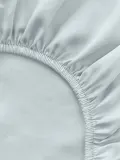 Westwing Collection Простыня на резинке Comfort из хлопкового сатина, голубая — фото 5