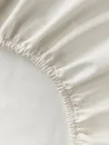 Westwing Collection Простыня на резинке Elsie из перкали, светло-серая, Ш 90 × Д 200 см, В 35 см, Светлый серый — фото 2