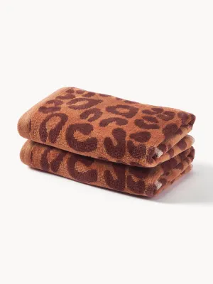 Westwing Collection Полотенце банное Leo, полотенце для лица, Ш 30 × Д 30 см, 2 шт., Терракота