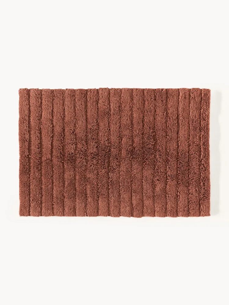 Westwing Collection Коврик для ванной Bailey пушистый, Ш 50 × Д 70 см, Терракота