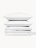 Westwing Collection Пододеяльник Comfort из хлопкового сатина, Ш 135 × Д 200 см, Белый — фото 4