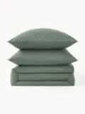 Westwing Collection Пододеяльник Elsie, Ш 135 × Д 200 см, Тёмный зелёный — фото 4