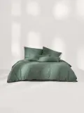 Westwing Collection Пододеяльник Elsie, Ш 135 × Д 200 см, Тёмный зелёный — фото 6