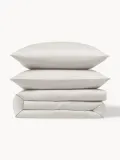 Westwing Collection Пододеяльник Comfort из хлопкового сатина, Ш 135 × Д 200 см, Светлый серый — фото 5
