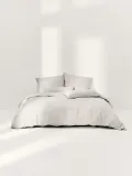 Westwing Collection Пододеяльник Comfort из хлопкового сатина, Ш 135 × Д 200 см, Светлый серый — фото 6