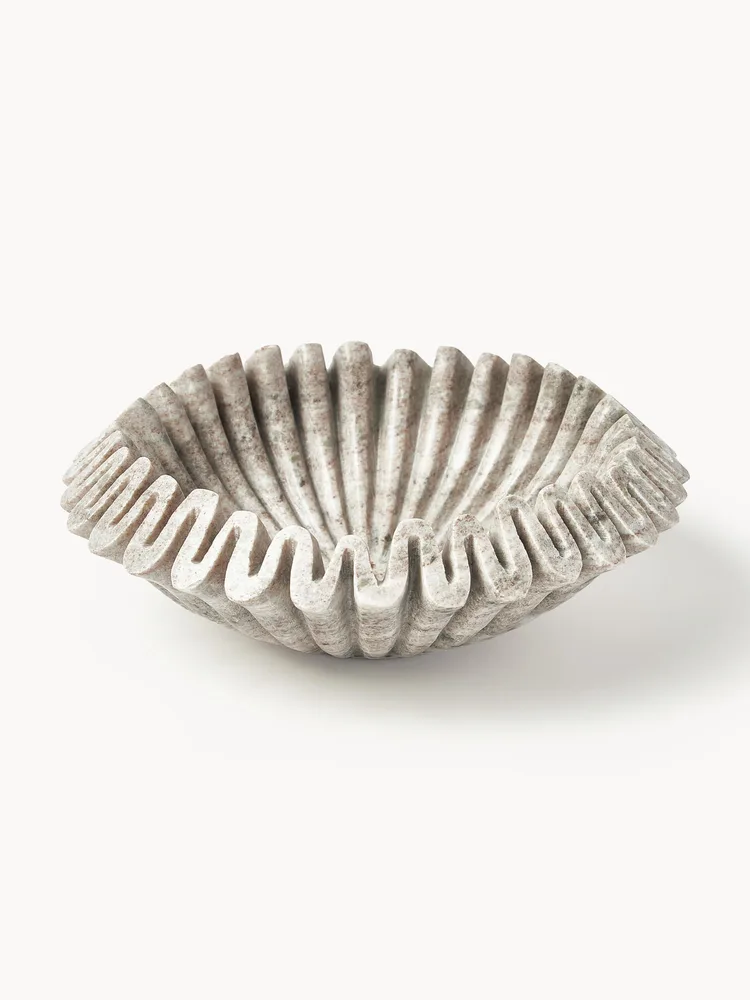 Westwing Collection Миска декоративная из мрамора Santorini, диаметр 31 см, Ø 31 × В 11 см, Коричневый мрамор