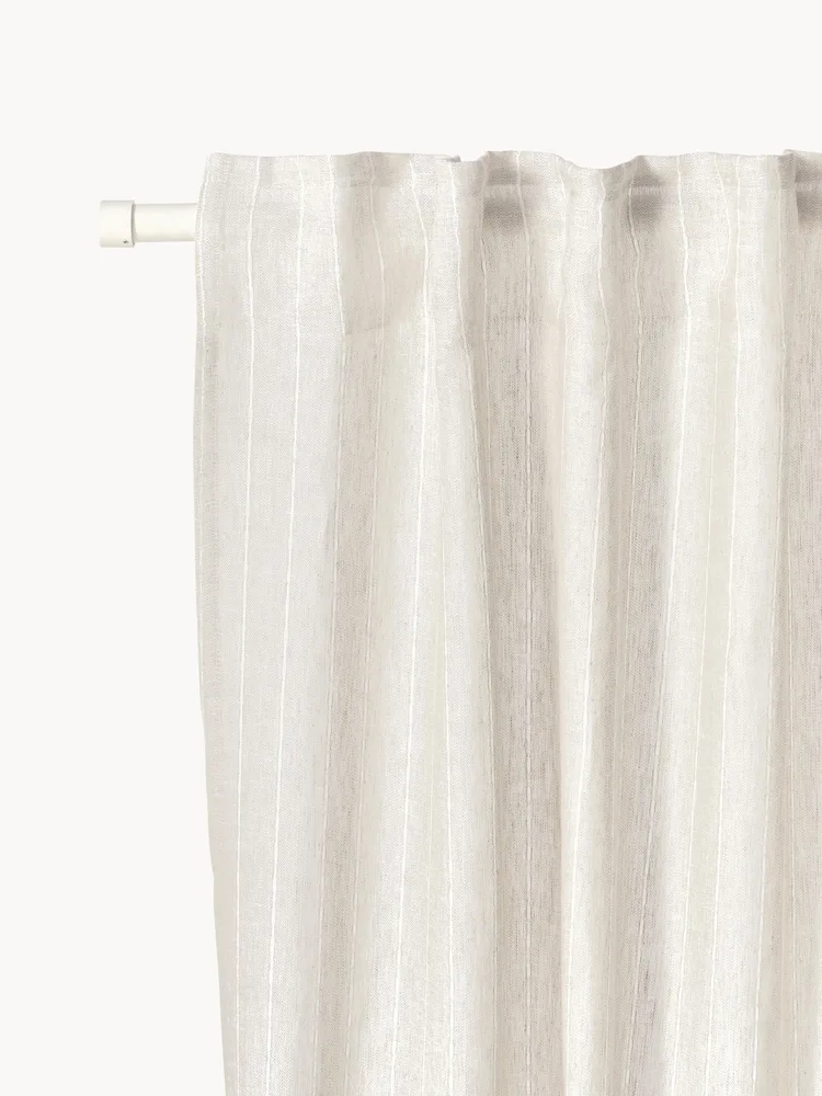 Westwing Collection Комплект штор Birch, лён, молочно-белый