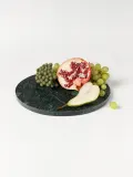 Westwing Collection Поднос для подачи Aika, натуральный мрамор, зелёный, 30 см — фото 3