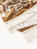 Westwing Collection Покрывало Fran с бахромой из хлопка, Ш 130 × Д 170 см, Горчичный — фото 3