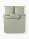 Westwing Collection Пододеяльник Wanda фланелевый шалфейный зеленый — фото 3