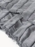 Westwing Collection Покрывало Bethany муслиновое с бахромой серое — фото 3
