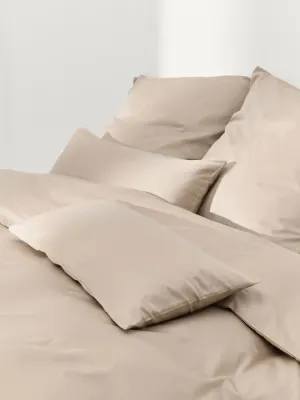 Westwing Collection Пододеяльник Comfort из хлопкового сатина, Ш 135 × Д 200 см, Бежевый