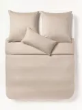 Westwing Collection Пододеяльник Comfort из хлопкового сатина, Ш 135 × Д 200 см, Бежевый — фото 5