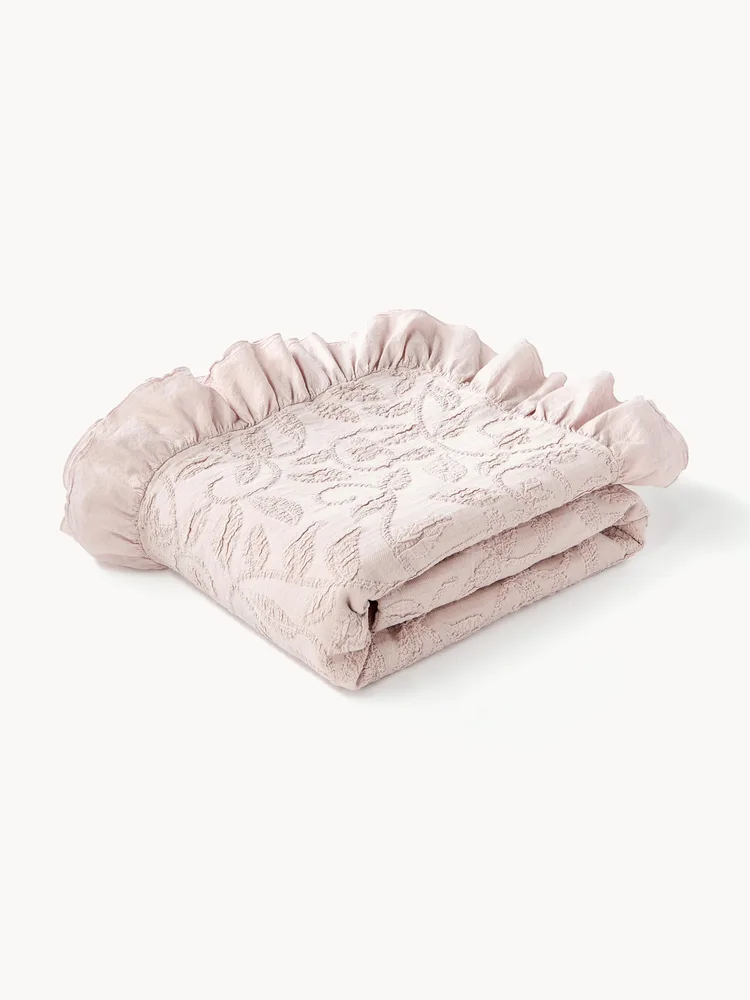 Westwing Collection Покрывало Clara, Ш 180 × Д 250 см, Пыльный розовый