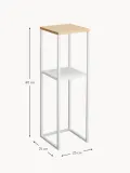 Yamazaki Полка настольная двухъярусная Tower из бамбука и стали, ширина 80 см, высота 25 см, с белым каркасом — фото 2
