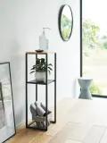 Yamazaki Полка настольная двухъярусная Tower из бамбука и стали, ширина 80 см, высота 25 см, с чёрным каркасом — фото 6