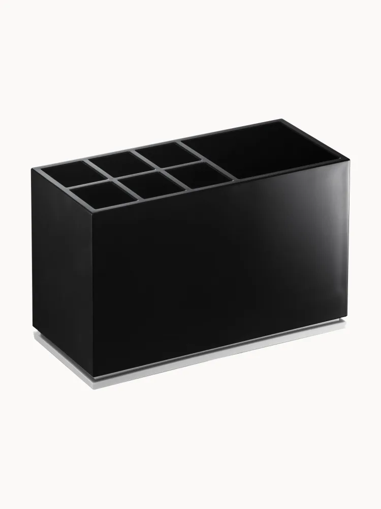 Yamazaki Стакан для зубных щеток Mist на шесть щеток, Ш 11 × В 7 см, Чёрный
