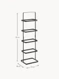 Yamazaki Обувница узкая вертикальная Tower из стали с порошковой окраской, 22х78х18 см, чёрная — фото 2