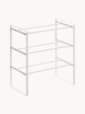 Yamazaki Обувница напольная раздвижная Frame из стали с порошковой окраской, ширина 41-70 см, высота 46 см, белая