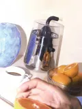 Соковыжималка для цитрусовых Alessi Toru электрическая из нержавеющей стали, 23х32х20 см, серебристая с чёрным — фото 8