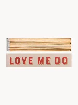 ARCHIVIST Длинные спички в декоративной коробке Love Me Do, 45 штук по 30 см, светло-бежевая с красным