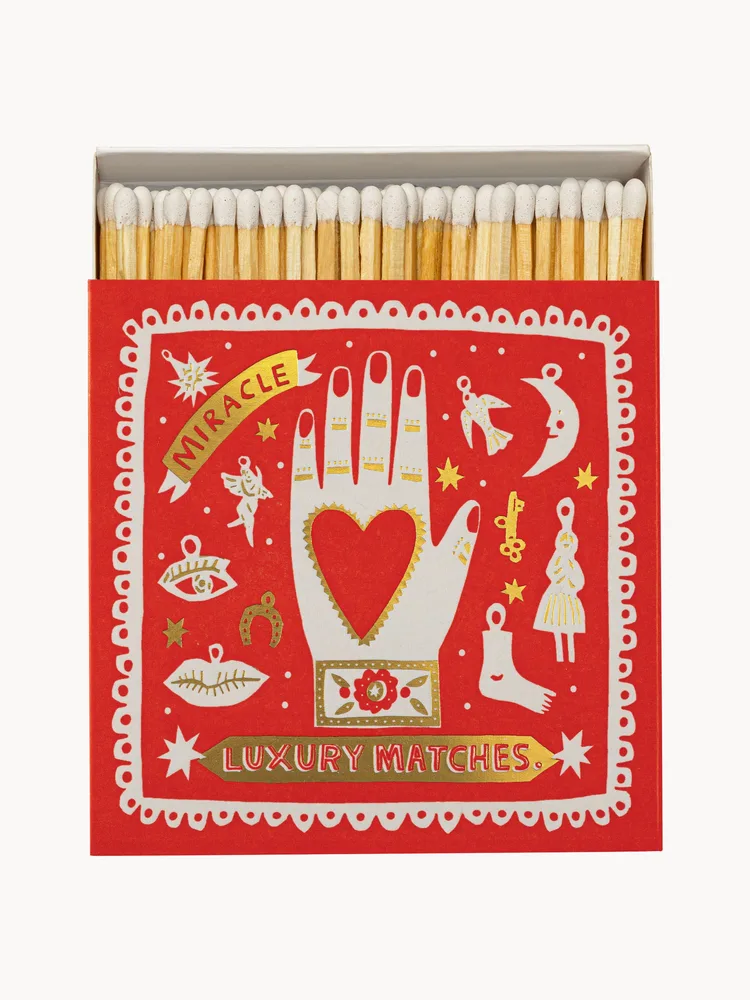 ARCHIVIST Спички в декоративной коробке Miracle, 125 штук, коробка красная с золотистым, 11 см