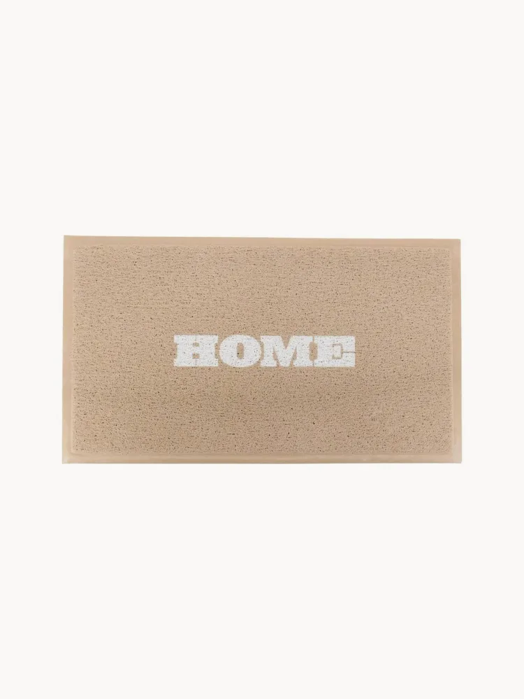 Коврик придверный Beige Home с надписью, для дома и улицы, из ПВХ, 40х70 см, бежевый