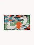 Коврик придверный Japanese Bird с рисунком птицы, для дома и улицы, из ПВХ, 40х70 см, зелёный — фото 1