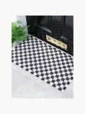 Коврик придверный Black Check с узором в клетку, моющийся, из ПВХ, 40х70 см, чёрно-белый — фото 2
