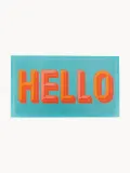 Коврик придверный Hello с надписью, для дома и улицы, из ПВХ, 40х70 см, бирюзовый с оранжевым — фото 1