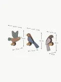 Bloomingville Mini Крючки настенные детские Lewi в виде птиц из МДФ, набор 3 шт., высота от 9 до 11 см — фото 2