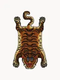 Bongusta Коврик Tiger из шерсти ручной работы с тигром, 50 х 85 см, чёрный с коричневым — фото 5