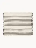Broste Copenhagen Комплект хлопковых салфеток под приборы с бахромой Elouise, 2 шт, 41x32 см, сломанный белый/антрацитовый — фото 1