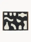Broste Copenhagen Коврик придверный Ceres двусторонний ручной работы из полиэстера, 50х70 см, чёрный с кремово-белым — фото 1