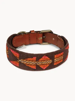 Buddys Dogwear Ошейник для собак Etna ручной работы из кожи с хлопковым плетением, ширина 4 см, длина 32, 40 и 48 см, коричнево-оранжевый