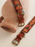 Buddys Dogwear Ошейник для собак Etna ручной работы из кожи с хлопковым плетением, ширина 4 см, длина 32, 40 и 48 см, коричнево-оранжевый — фото 5