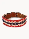 Buddys Dogwear Ошейник для собак Peruvian Arrow ручной работы из кожи и хлопка, ширина 4 см, три размера до 48 см, красный с синим — фото 6