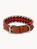 Buddys Dogwear Ошейник для собак Peruvian Arrow ручной работы из кожи и хлопка, ширина 4 см, три размера до 48 см, красный с синим — фото 7