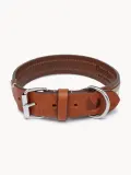 Buddys Dogwear Ошейник для собак Baseball ручной работы из кожи и хлопка, ширина 2 см, три размера до 48 см, светло-серый с коричневым — фото 4