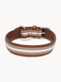 Buddys Dogwear Ошейник для собак Baseball ручной работы из кожи и хлопка, ширина 2 см, три размера до 48 см, светло-серый с коричневым — фото 7