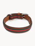 Buddys Dogwear Ошейник для собак Baseball ручной работы из кожи и хлопка, ширина 2 см, три размера до 48 см, зелёный с красным — фото 5