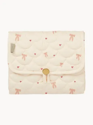 Cam Cam Copenhagen Коврик для пеленания дорожный складной Bows из хлопка с карманом, 44х70 см, светло-бежевый