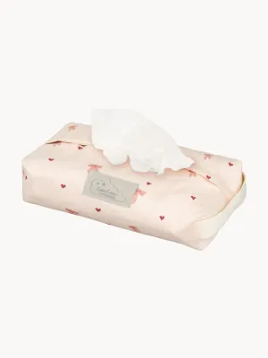 Cam Cam Copenhagen Чехол для влажных салфеток Bows из хлопка, ширина 25 см, светло-бежевый с персиковым и пыльно-розовым
